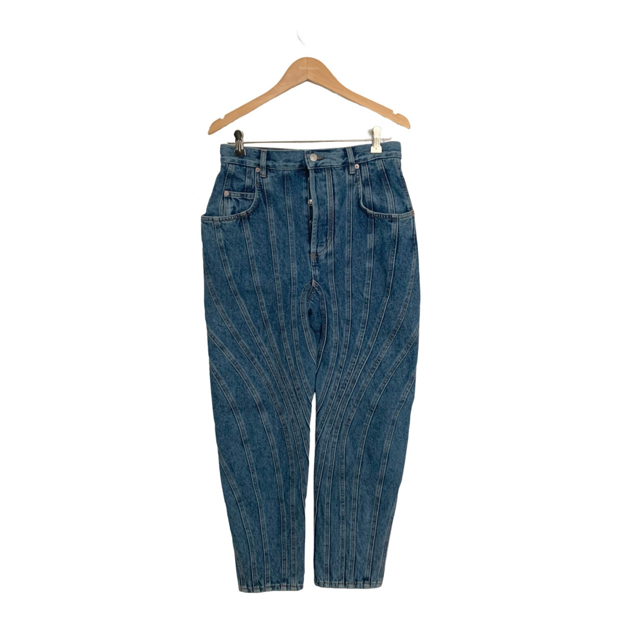 Boyfriend jeans Mugler Blue size 38 FR 